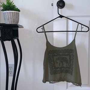 Olive Green Cropped Tank